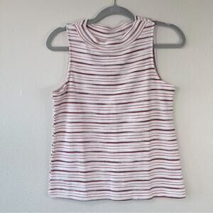 NWT ANN TAYLOR FACTORY High Neck Striped Shirt